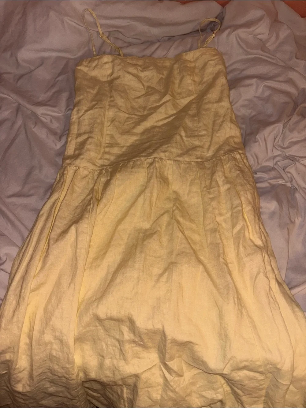 Abercrombie & Fitch Pale Yellow Smocked Maxi Dress